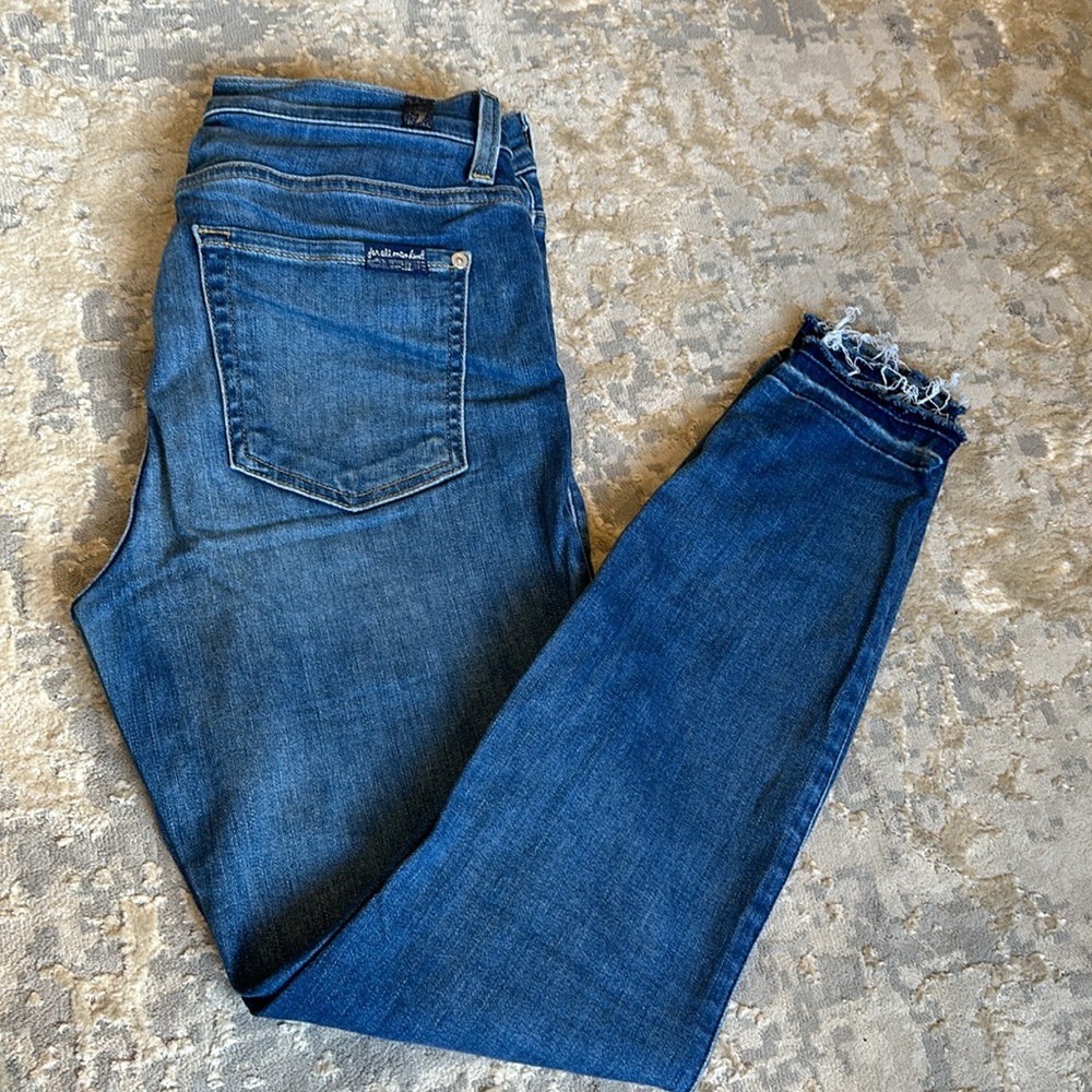 7 FOR ALL MANKIND High Waist Ankle Gwenevere Skinny Jeans 27